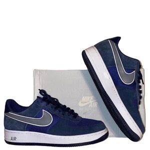 NWT RARE midnight navy/cool grey-white nike af1